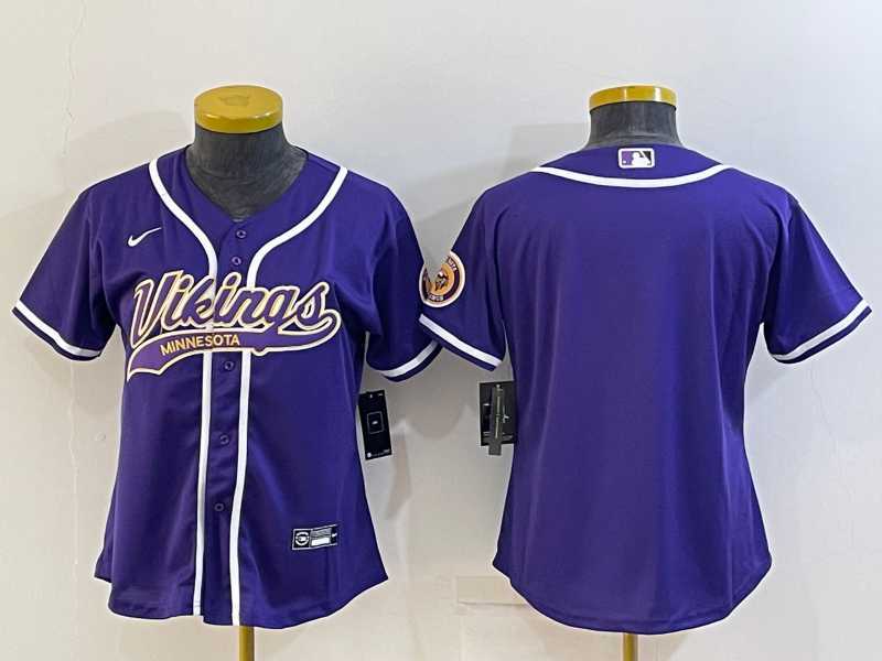 Women's Minnesota Vikings Blank Purple With Patch Cool Base Stitched Baseball Jersey,We sell and wholesale Women's Minnesota Vikings Blank Purple With Patch Cool Base Stitched Baseball Jersey on line form chian!